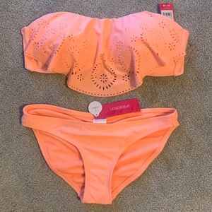Coral Strap or Strapless Cheeky Bikini